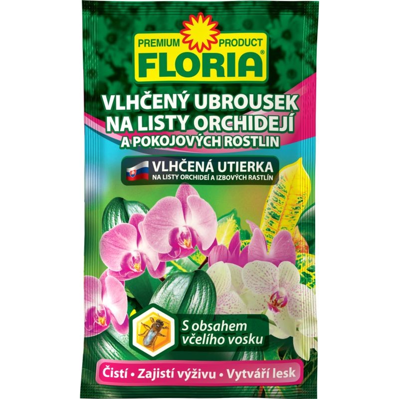 FLORIA Vlhčené ubrousky na listy orchidejí a pokojových rostlin 1 ks - 6 g