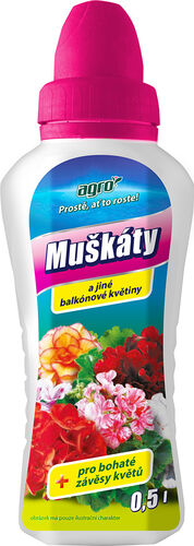 AGRO kapalné hnojivo pro muškáty a balkonové květiny 0,5 l 